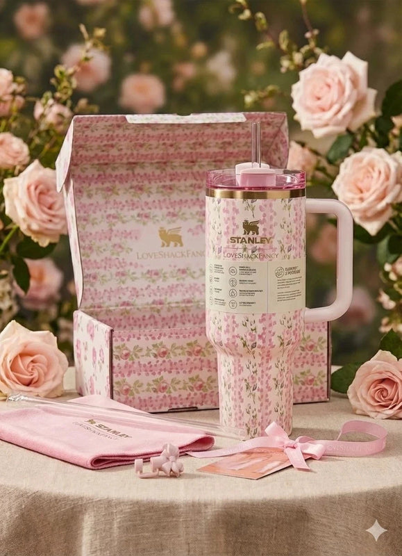 Stanley x LoveShackFancy Quencher 40 oz Blooming Heirloom Edition Tumbler – New