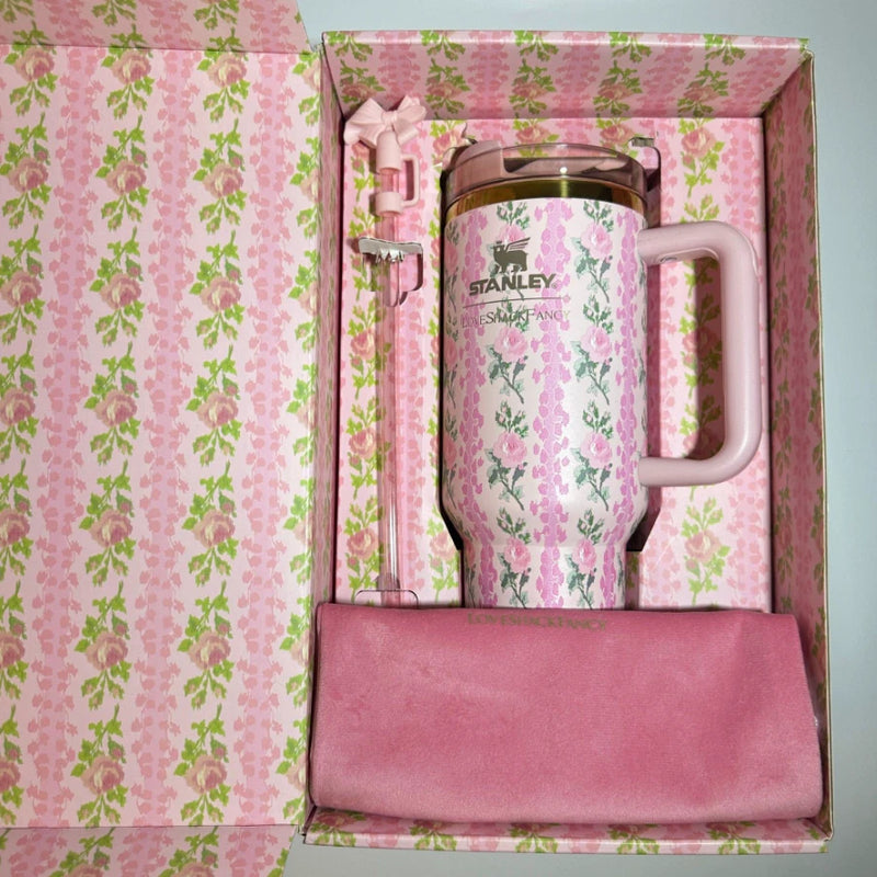 Stanley x LoveShackFancy Quencher 40 oz Blooming Heirloom Edition Tumbler – New