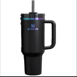 BLACK CHROMA Iridescent Stanley Quencher H2.0 FlowState Tumbler 40 oz Cup – New